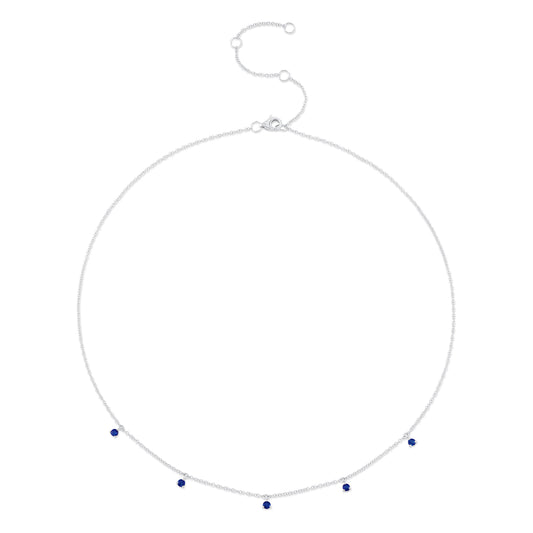 0.35Ct 14K W/G Blue Sapphire Necklace