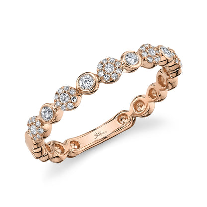 0.22Ct 14K R/G Diamond Lady's Band