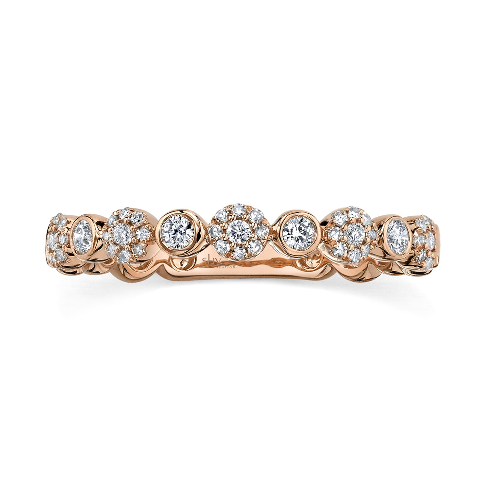 0.22Ct 14K R/G Diamond Lady's Band