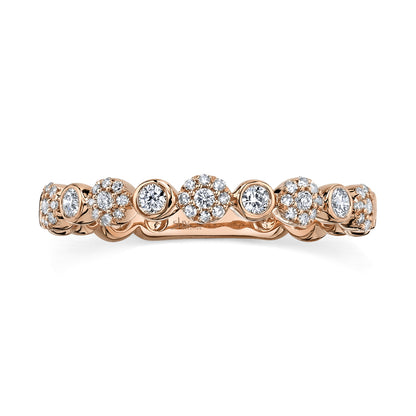 0.22Ct 14K R/G Diamond Lady's Band