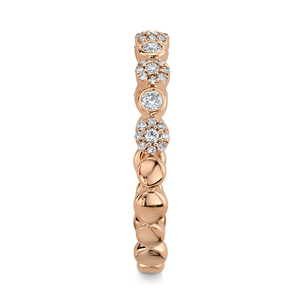 0.22Ct 14K R/G Diamond Lady's Band