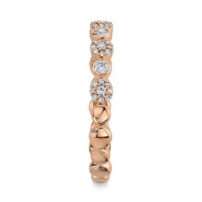 0.22Ct 14K R/G Diamond Lady's Band