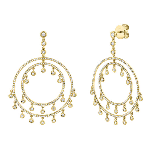 1.42Ct 14K Y/G Diamond Circle Earring