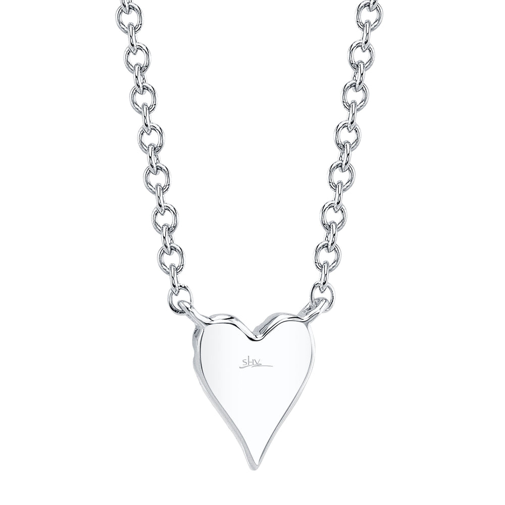 0.05Ct 14K W/G Diamond Pave Heart Necklace