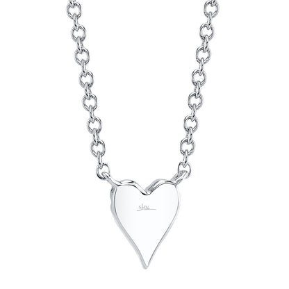 0.05Ct 14K W/G Diamond Pave Heart Necklace