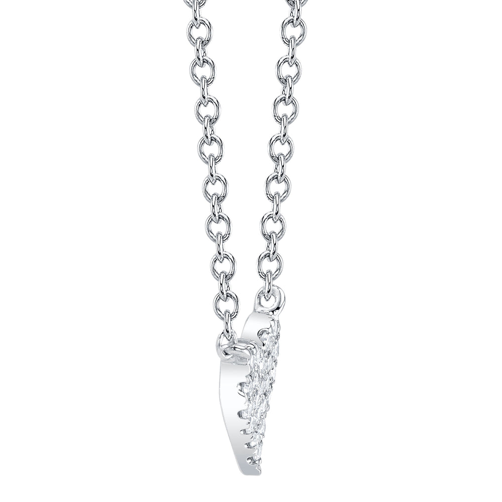 0.05Ct 14K W/G Diamond Pave Heart Necklace