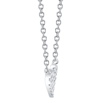 0.05Ct 14K W/G Diamond Pave Heart Necklace