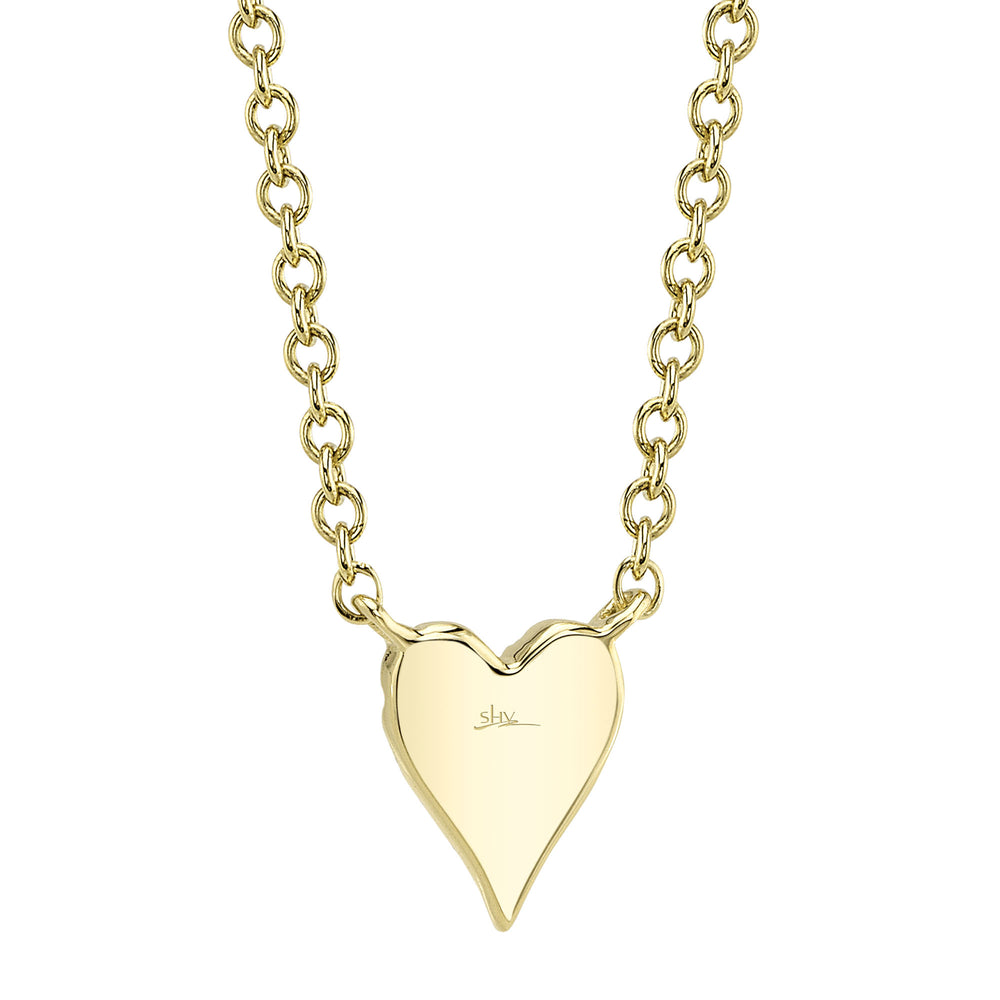0.05Ct 14K Y/G Diamond Pave Heart Necklace