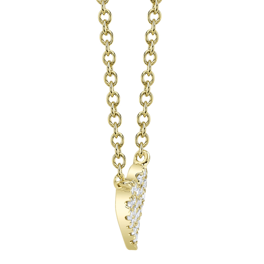 0.05Ct 14K Y/G Diamond Pave Heart Necklace