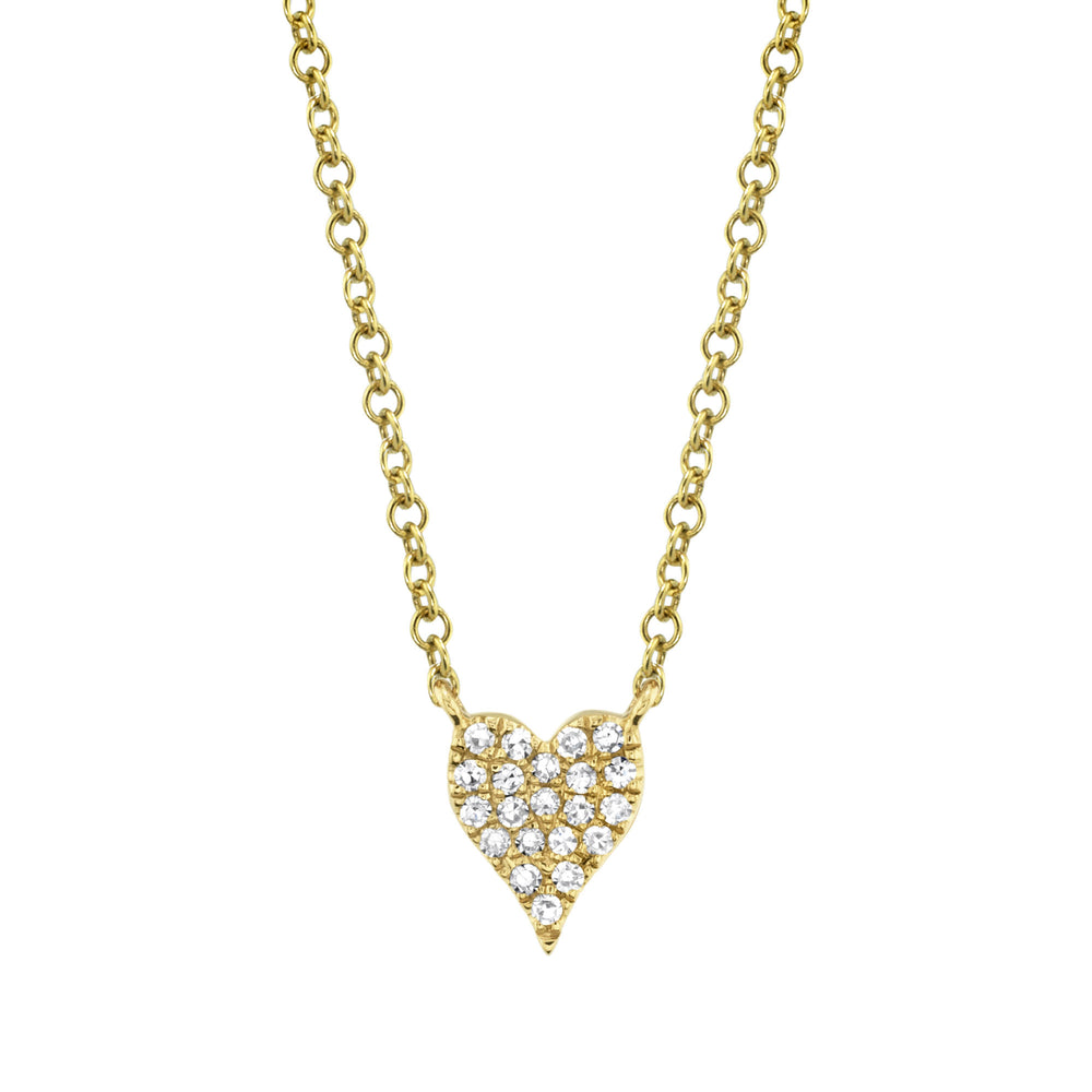 0.05Ct 14K Y/G Diamond Pave Heart Necklace