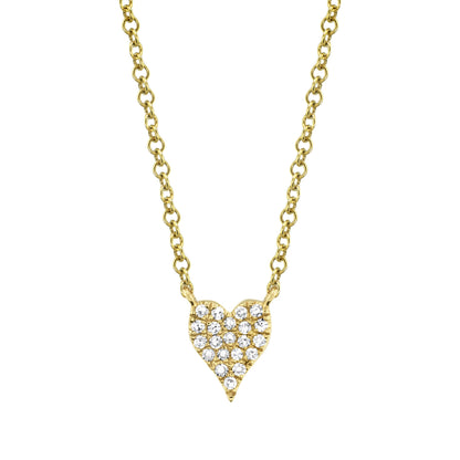 0.05Ct 14K Y/G Diamond Pave Heart Necklace