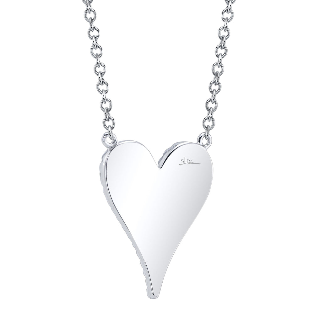 0.11Ct 14K W/G Diamond Pave Heart Necklace