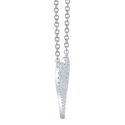 0.11Ct 14K W/G Diamond Pave Heart Necklace