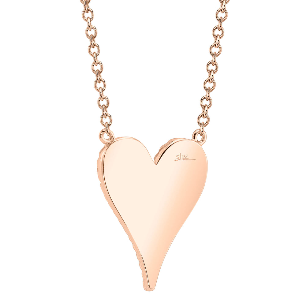 0.11Ct 14K R/G Diamond Pave Heart Necklace