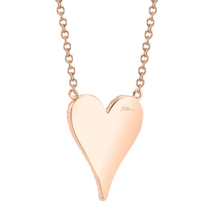 0.11Ct 14K R/G Diamond Pave Heart Necklace