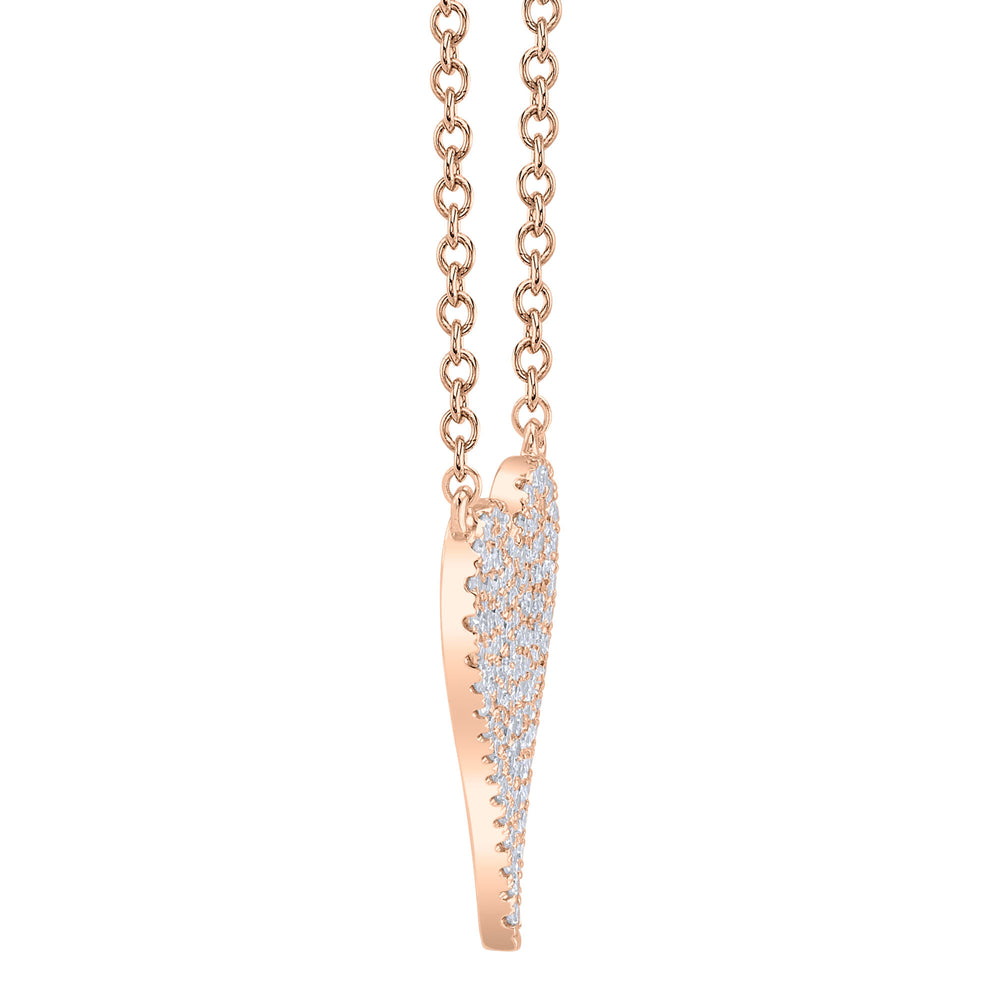 0.11Ct 14K R/G Diamond Pave Heart Necklace