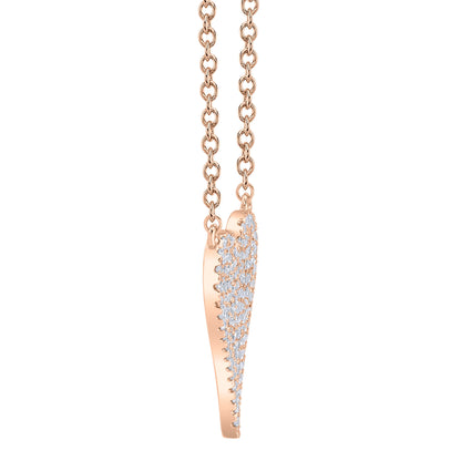 0.11Ct 14K R/G Diamond Pave Heart Necklace
