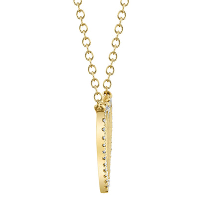 0.09Ct 14K Y/G Diamond Heart Matte Necklace