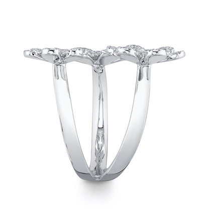 0.62Ct 14K W/G Diamond Flower Ring