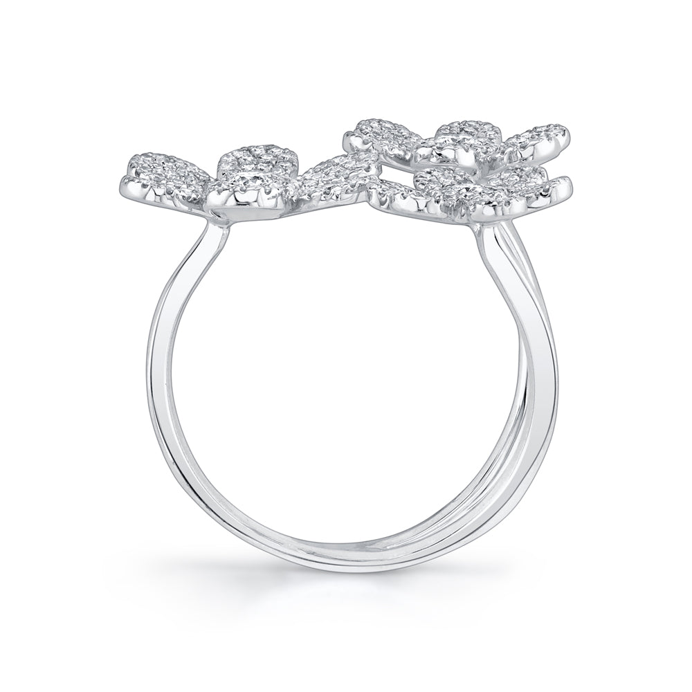 0.62Ct 14K W/G Diamond Flower Ring