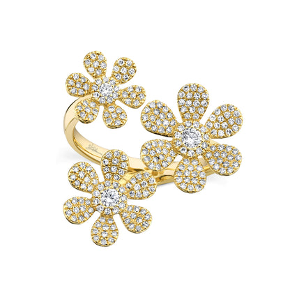 0.62Ct 14K Y/G Diamond Flower Ring