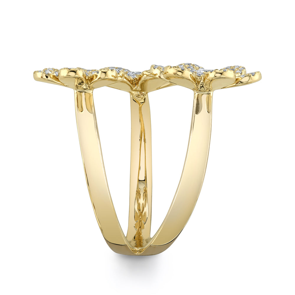 0.62Ct 14K Y/G Diamond Flower Ring