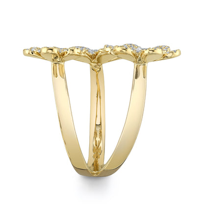 0.62Ct 14K Y/G Diamond Flower Ring