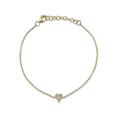 0.05Ct 14K Y/G Diamond Pave Heart Bracelet