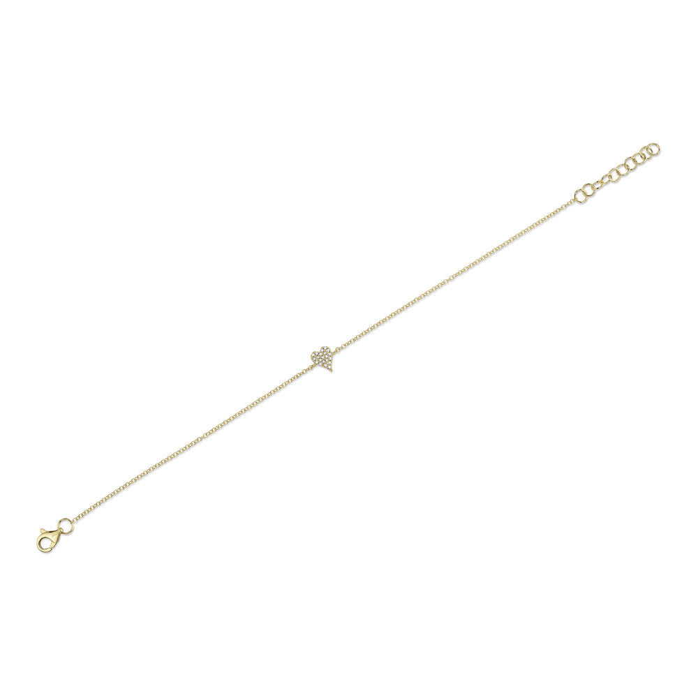 0.05Ct 14K Y/G Diamond Pave Heart Bracelet