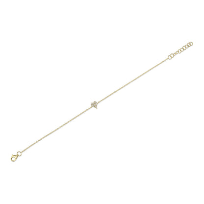 0.05Ct 14K Y/G Diamond Pave Heart Bracelet