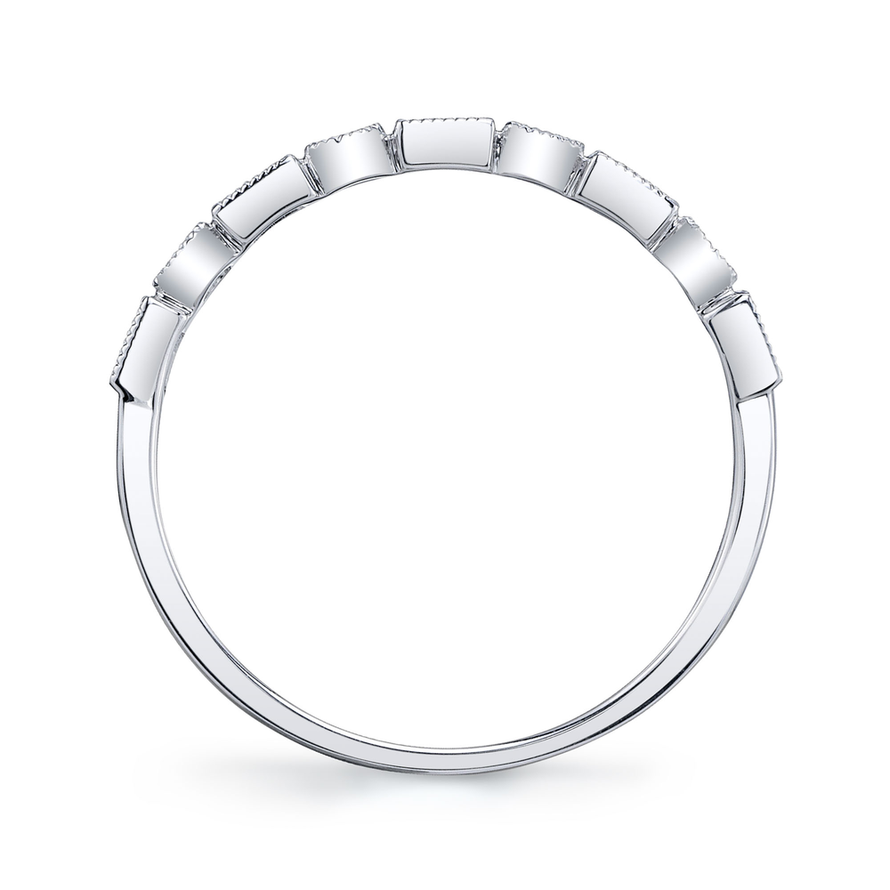 0.14Ct 14K W/G Diamond Baguette Band
