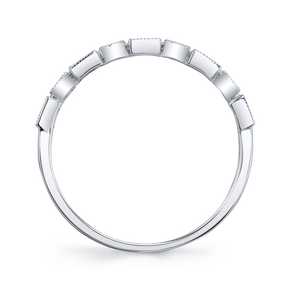0.14Ct 14K W/G Diamond Baguette Band