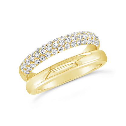 0.77Ct 14K Y/G Diamond Pave Lady's Ring