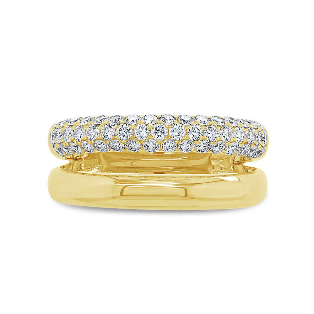 0.77Ct 14K Y/G Diamond Pave Lady's Ring
