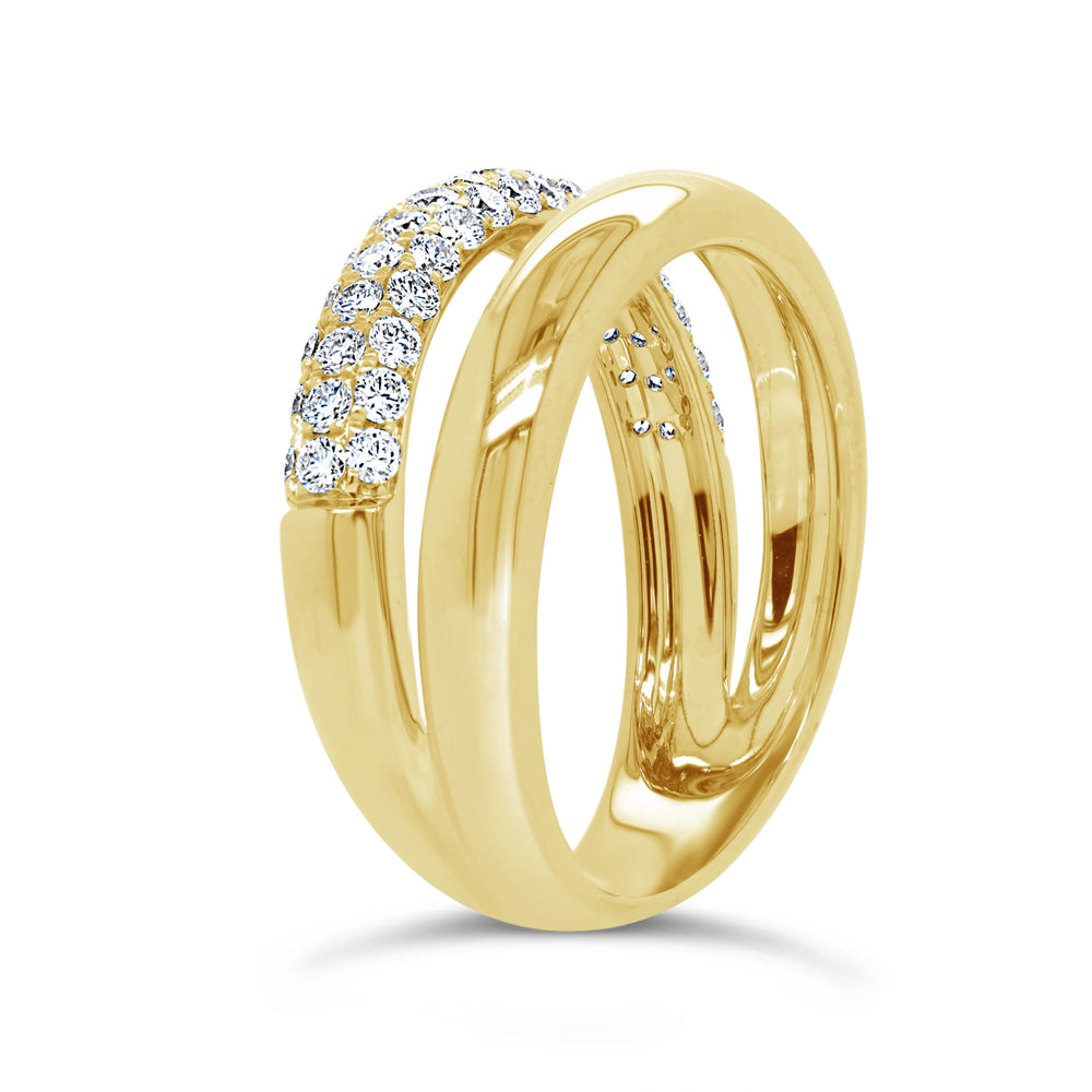 0.77Ct 14K Y/G Diamond Pave Lady's Ring
