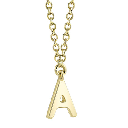 0.04Ct 14K Y/G Diamond Necklace - Initial A