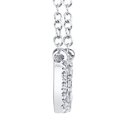 0.16Ct 14K W/G Diamond Baguette Necklace