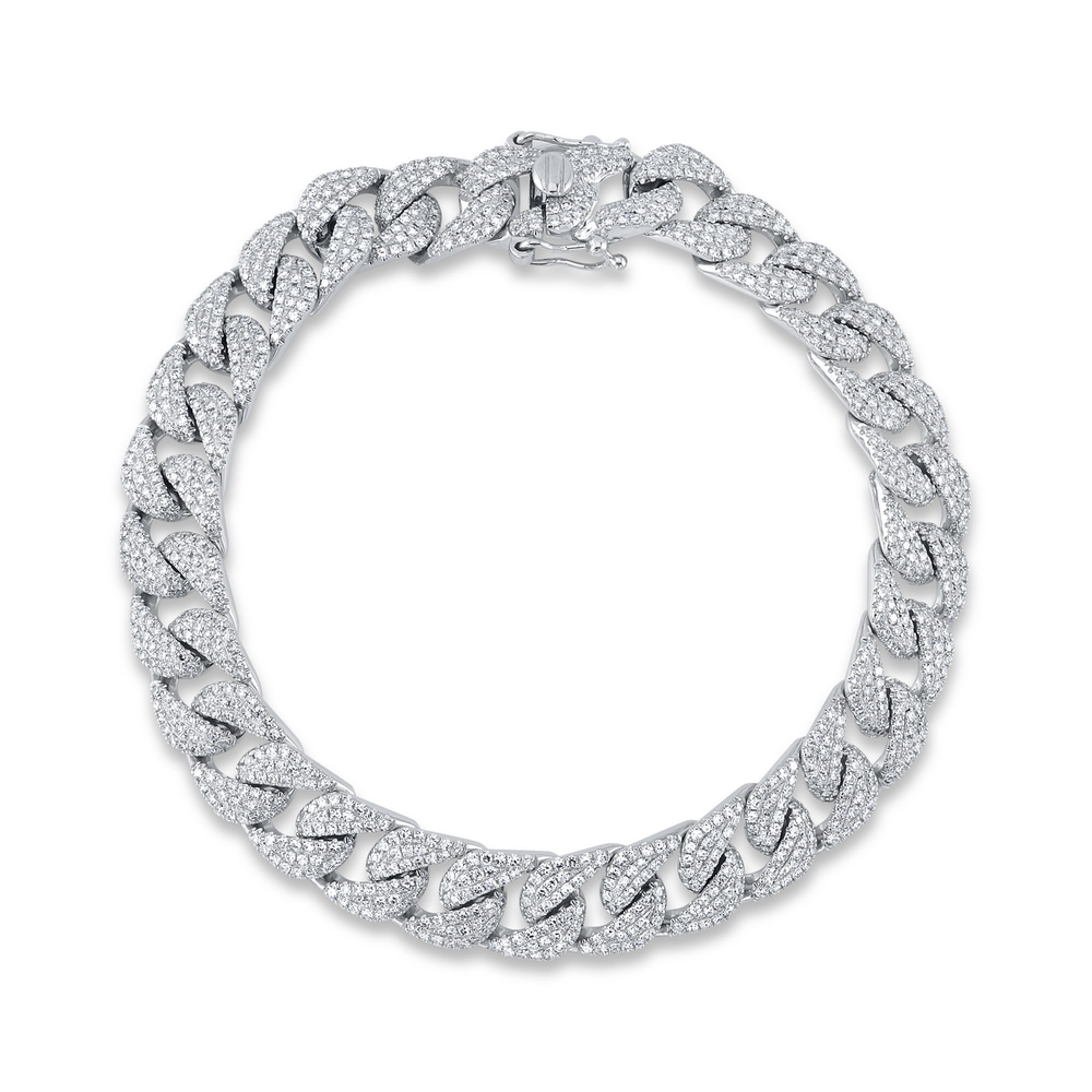 3.19Ct 14K W/G Diamond Pave Link Bracelet