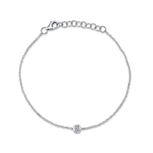 0.06Ct 14K W/G Diamond Bezel Bracelet