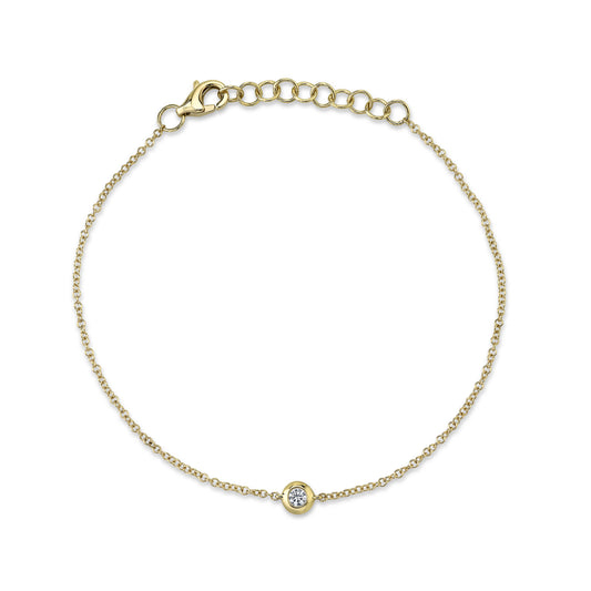 0.06Ct 14K Y/G Diamond Bezel Bracelet
