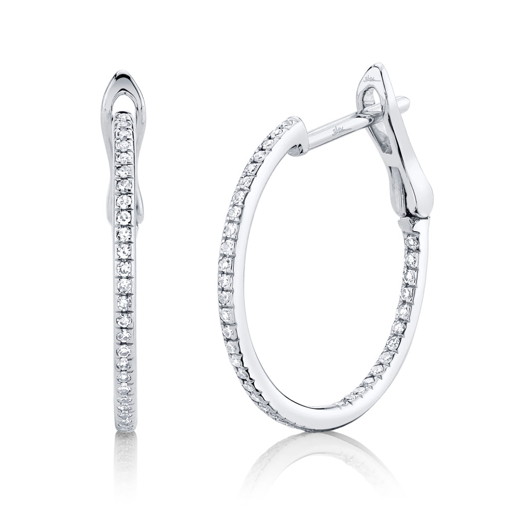 0.21Ct 14K W/G Diamond Hoop Earring