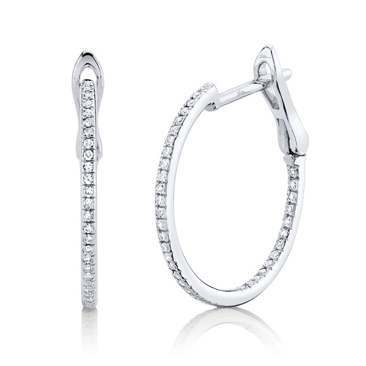 0.21Ct 14K W/G Diamond Hoop Earring