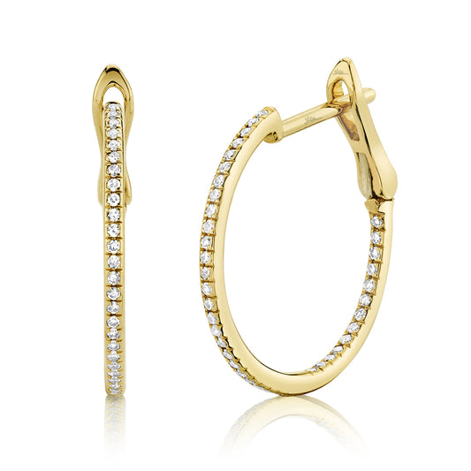 0.21Ct 14K Y/G Diamond Hoop Earring