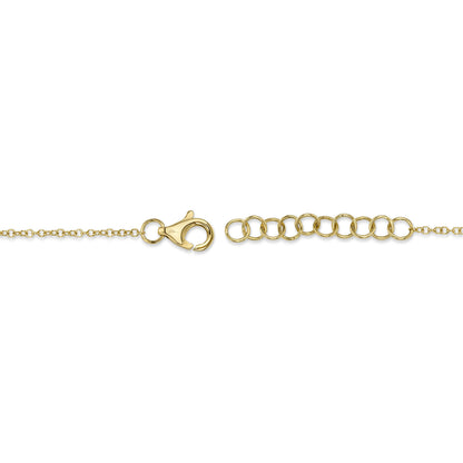 0.04Ct Diamond & 0.06Ct Blue Sapphire 14K Y/G Eye Bracelet