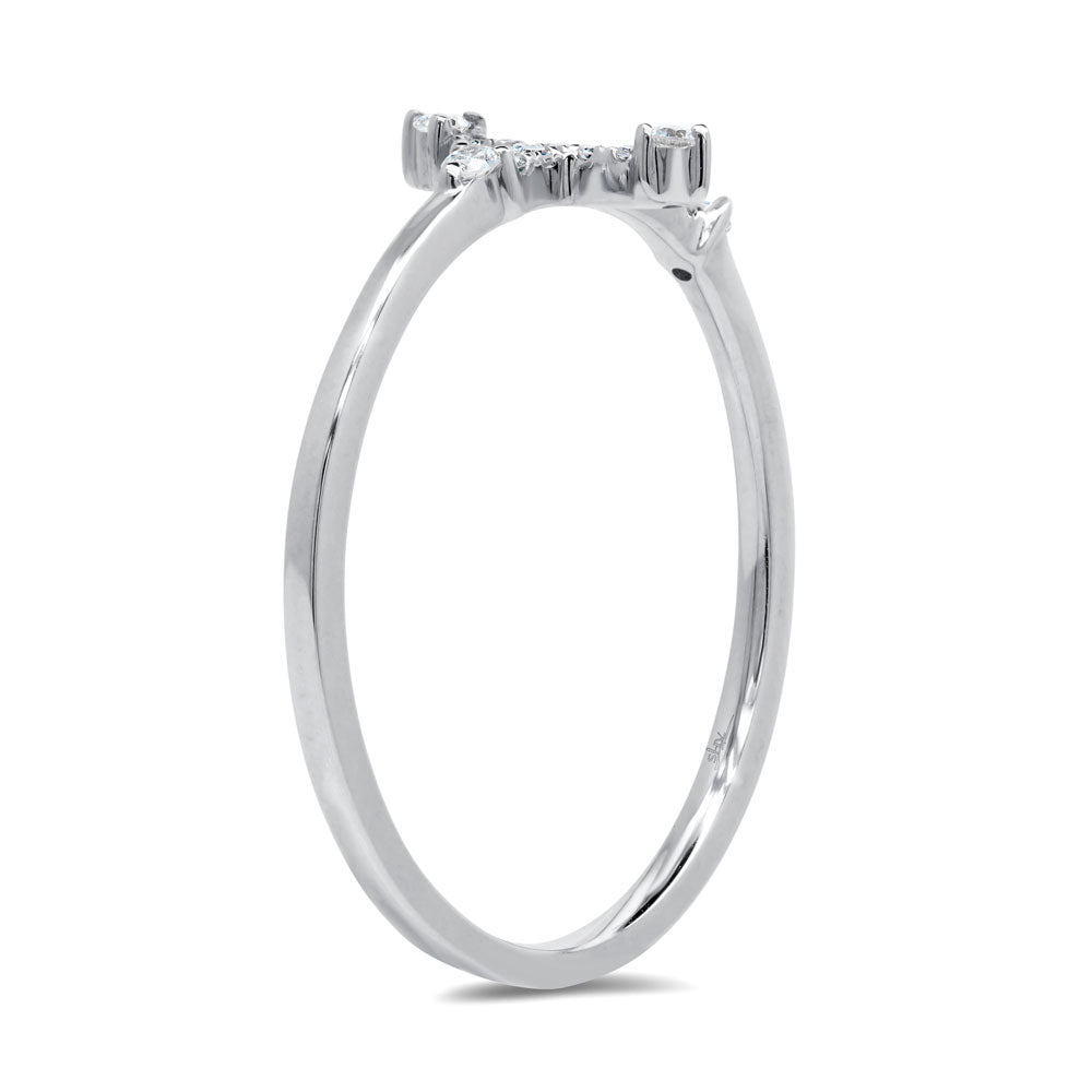 0.09Ct 14K W/G Diamond Cross Ring