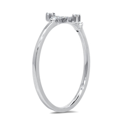 0.09Ct 14K W/G Diamond Cross Ring