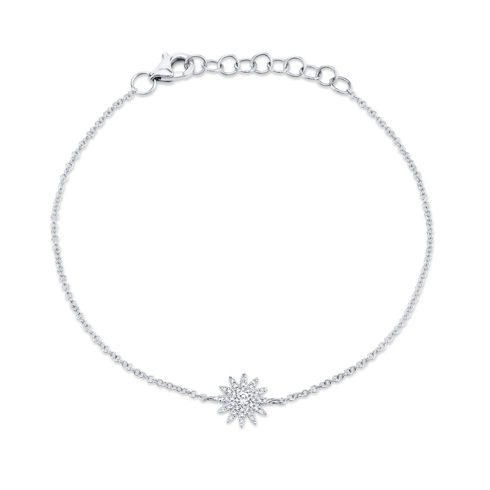 0.14Ct 14K W/G Diamond Starburst Bracelet
