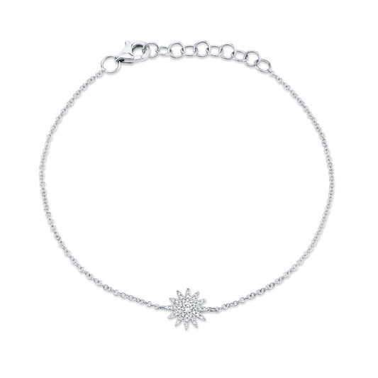 0.14Ct 14K W/G Diamond Starburst Bracelet
