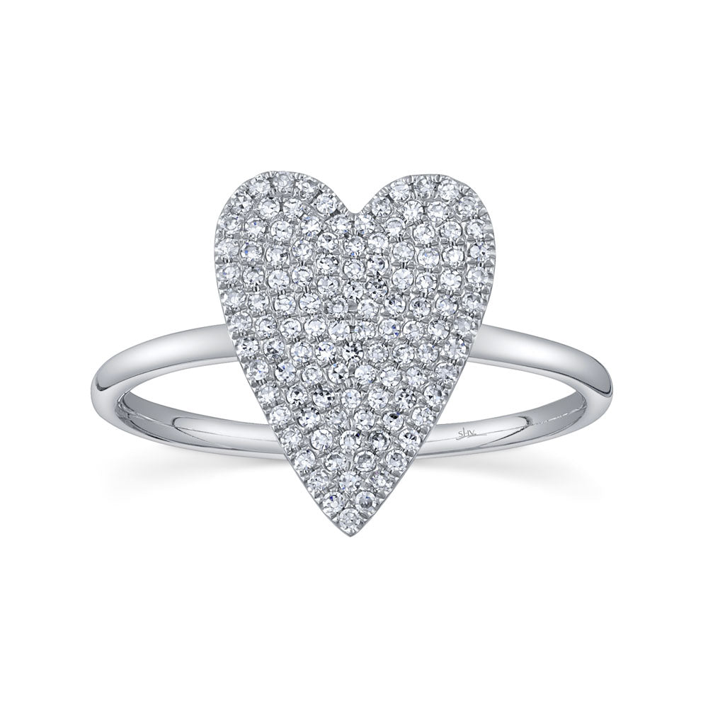 0.26Ct 14K W/G Diamond Pave Heart Lady's Ring