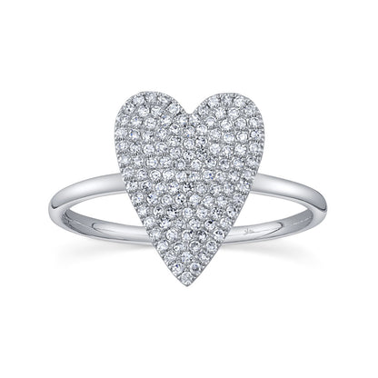 0.26Ct 14K W/G Diamond Pave Heart Lady's Ring